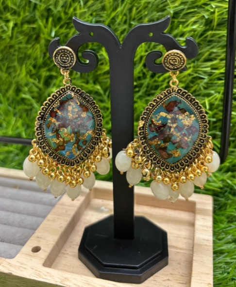 Resin Floral Theme Jhumka – Real Dried Flower Collection